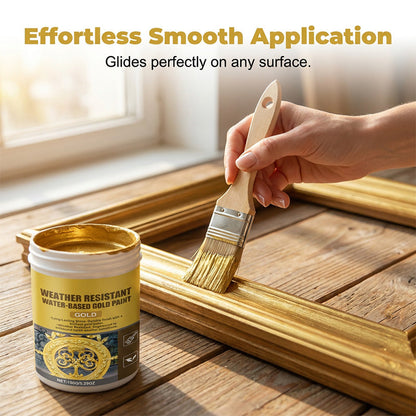 🥳2026 HOT SALE🏠✨Weather Resistant Gold Paint – Water‑based, brilliant shine. 🖌️💛
