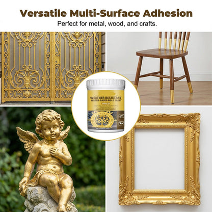 🥳2026 HOT SALE🏠✨Weather Resistant Gold Paint – Water‑based, brilliant shine. 🖌️💛