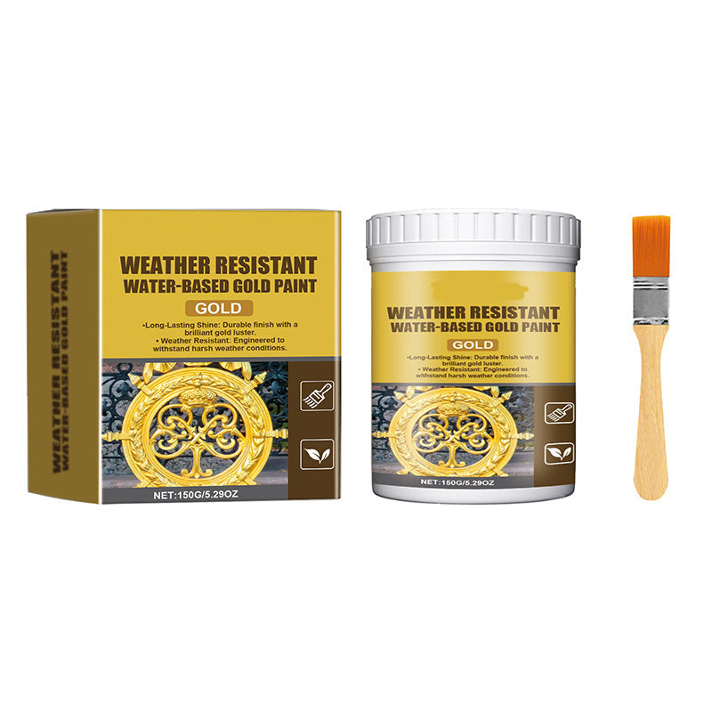🥳2026 HOT SALE🏠✨Weather Resistant Gold Paint – Water‑based, brilliant shine. 🖌️💛