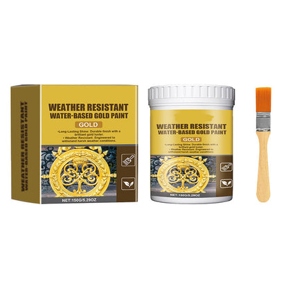 🥳2026 HOT SALE🏠✨Weather Resistant Gold Paint – Water‑based, brilliant shine. 🖌️💛