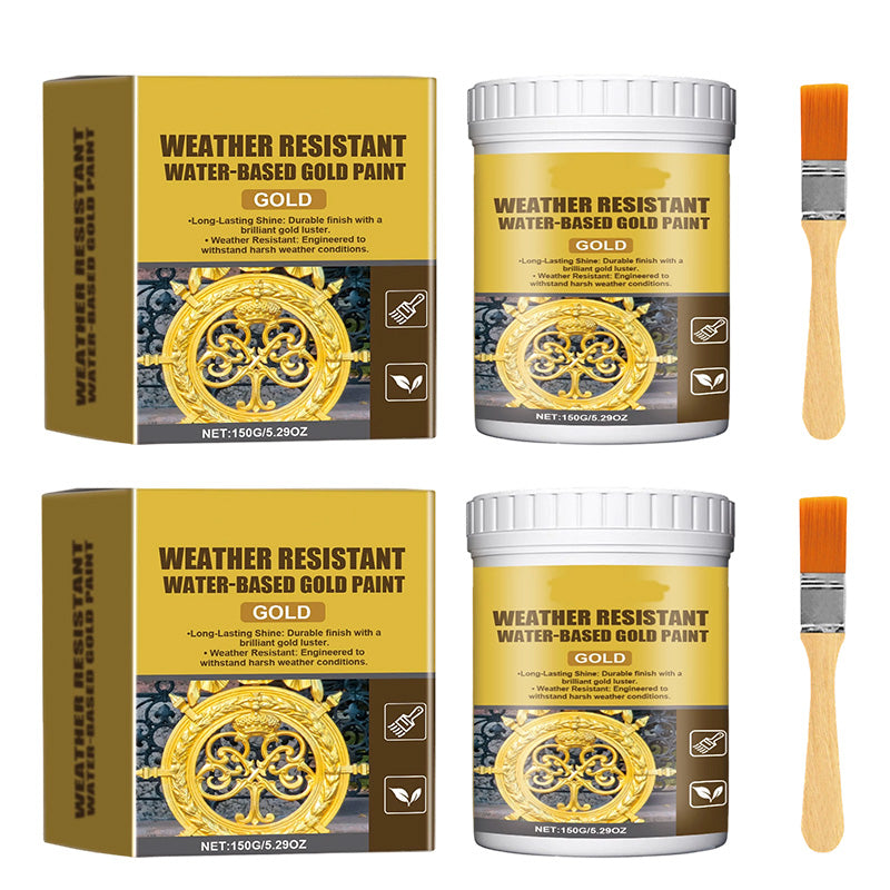 🥳2026 HOT SALE🏠✨Weather Resistant Gold Paint – Water‑based, brilliant shine. 🖌️💛