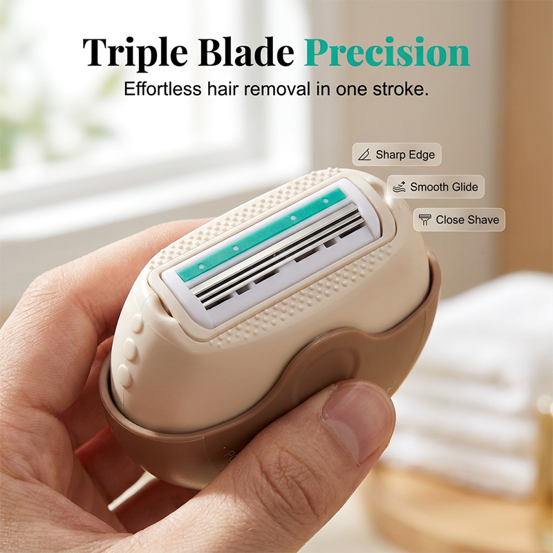Portable, dry and wet women's hair removal shaver