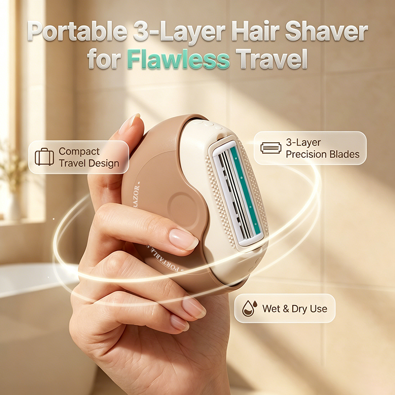 Portable, dry and wet women's hair removal shaver