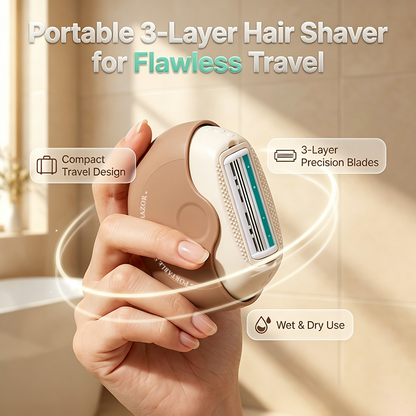 Portable, dry and wet women's hair removal shaver