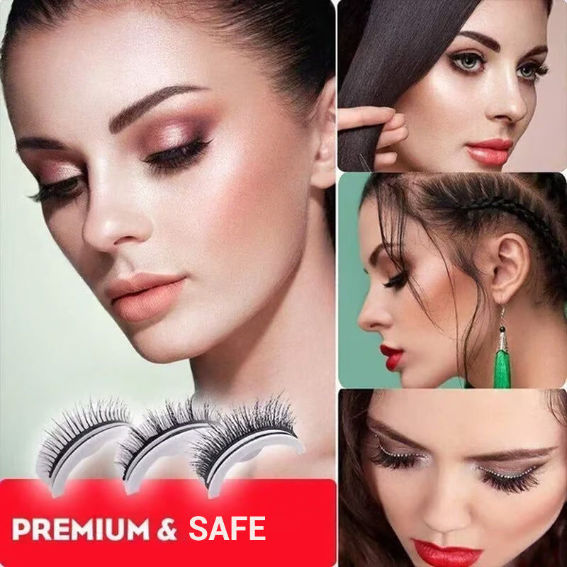 🔥🌺Glue-Free Self-Adhesive Lashes – 3-Second, Natural & Reusable