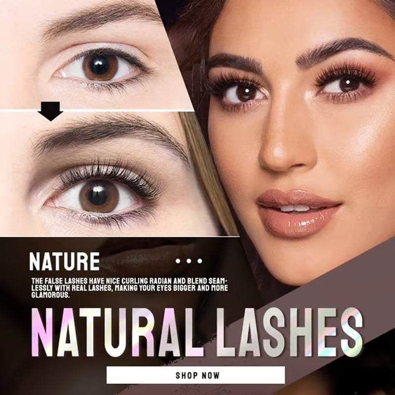 🔥🌺Glue-Free Self-Adhesive Lashes – 3-Second, Natural & Reusable