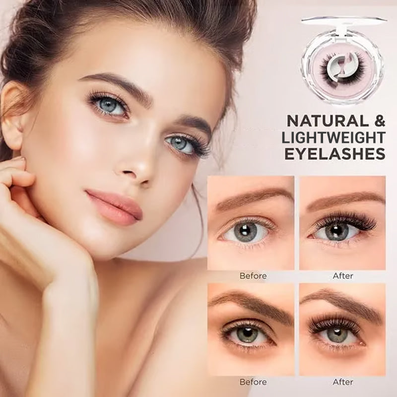 🔥🌺Glue-Free Self-Adhesive Lashes – 3-Second, Natural & Reusable