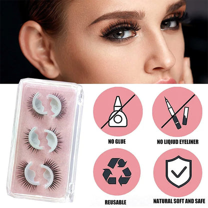 🔥🌺Glue-Free Self-Adhesive Lashes – 3-Second, Natural & Reusable