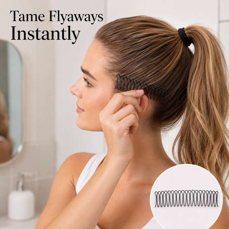 Tame Flyaways Invisible Hair Finishing Comb | Secure No-Pull Hold for Ponytails