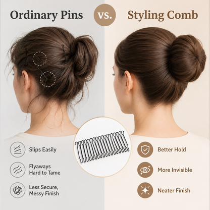 Tame Flyaways Invisible Hair Finishing Comb | Secure No-Pull Hold for Ponytails