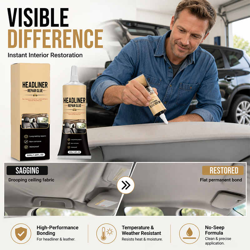 🚗 Waterproof Car Headliner Repair Glue, High Strength Adhesive for Sagging Car Ceiling & Interior