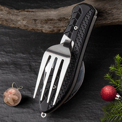 🎉🏕️Must-have for outdoor trips 🍴🥄4-In-1 Outdoor Folding Multifunctional Tableware