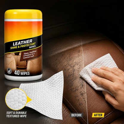 3-in-1 Leather Car Wipes – Clean & UV Protection Formula
