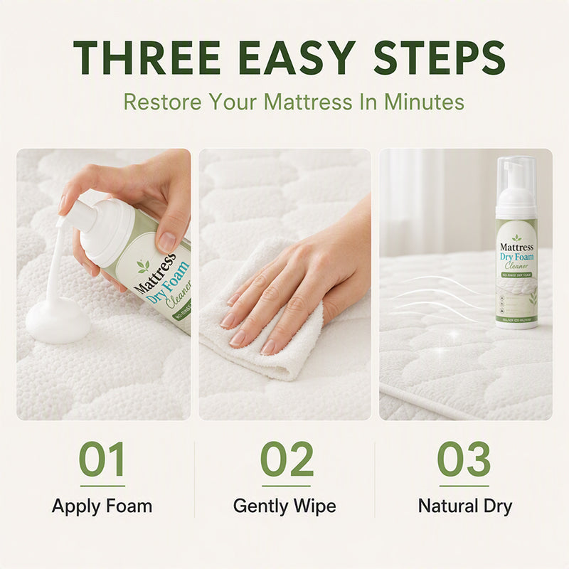 🔥 No-Rinse Mattress & Upholstery Foam Cleaner – Enzyme-Powered Deep Cleaning Formula🛏️🧽