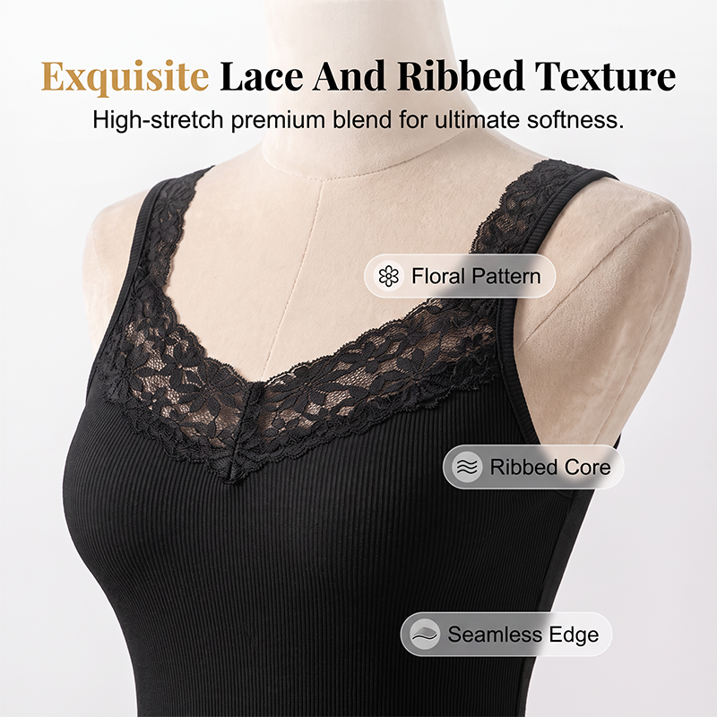 🍂 Women’s Plus Size Lace Slim-Fit Camisole – Elegant Sleeveless Top