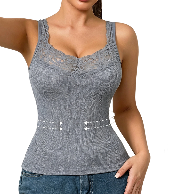 🍂 Women’s Plus Size Lace Slim-Fit Camisole – Elegant Sleeveless Top