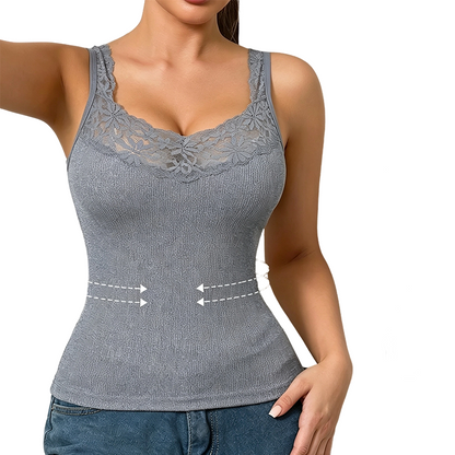 🍂 Women’s Plus Size Lace Slim-Fit Camisole – Elegant Sleeveless Top