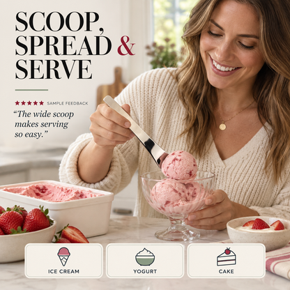Stainless Steel Dessert Spoon – Long Ergonomic Handle for Easy Serving