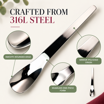 Stainless Steel Dessert Spoon – Long Ergonomic Handle for Easy Serving