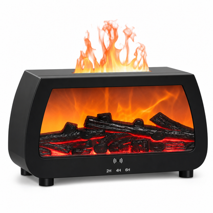 🔥💨 Fireplace Flame Humidifier – Aromatherapy Diffuser, Music Sync Light & Whisper Quiet 🌙