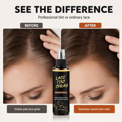 💇 Lace Tint Spray for Wigs & Frontals – Quick-Dry Root Tinting Mist for Seamless Brown Hair Blending