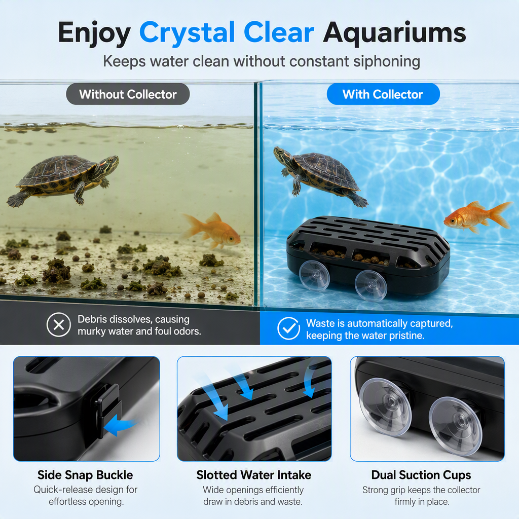 🐢 Turtle Tank Poop Collector – Aquarium Waste Cleaner for Easy Tank Maintenance
