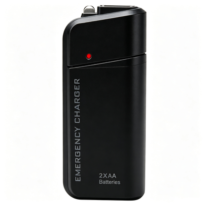 🔋 Portable Emergency Phone Charger – AA Battery Powered Power Bank with LED Flashlight